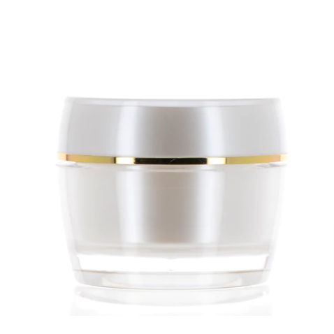 25ml PP/PMMA, Pearl White & Gold Jar